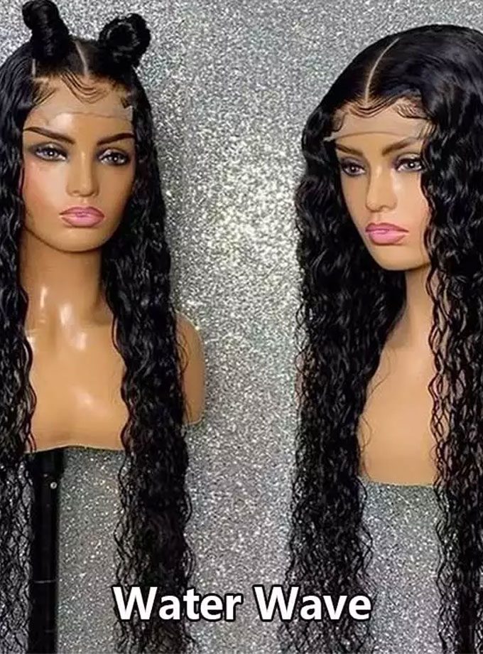 A woman with long black hair and two different types of waves.