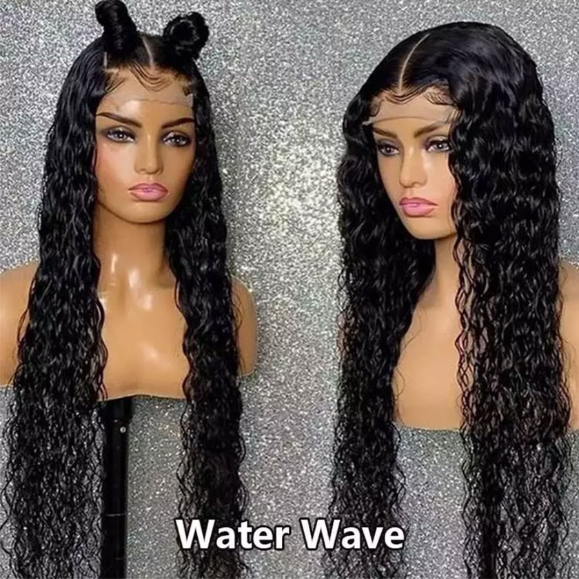 A woman with long black hair and two different types of waves.